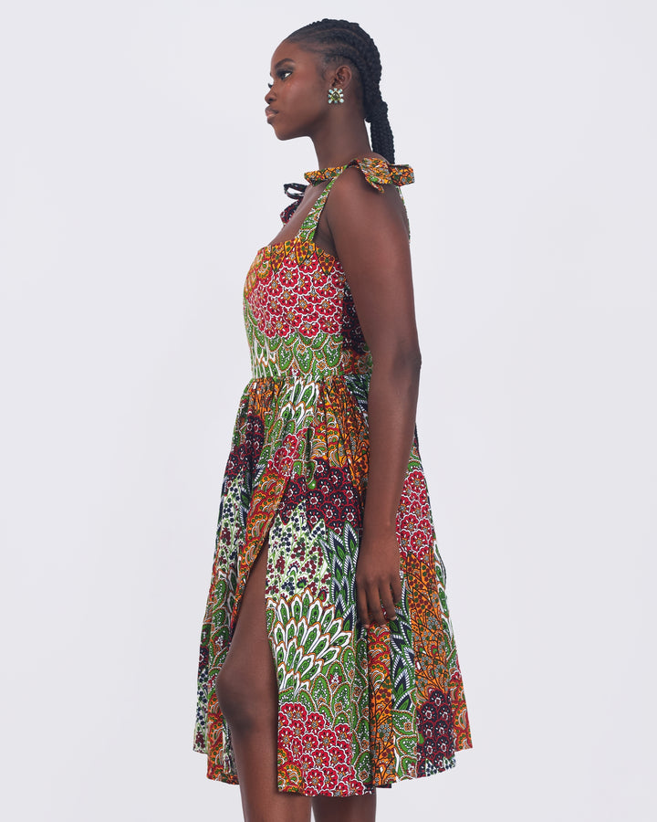 Nerose A Line Midi Dress with Box Pleats